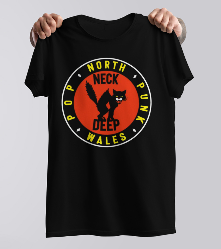 North Wales Neck Deep Pop Punk Cat T-Shirt