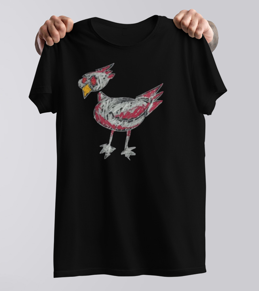 Drew A Picasso Childlike Cardinal Sketch T-Shirt