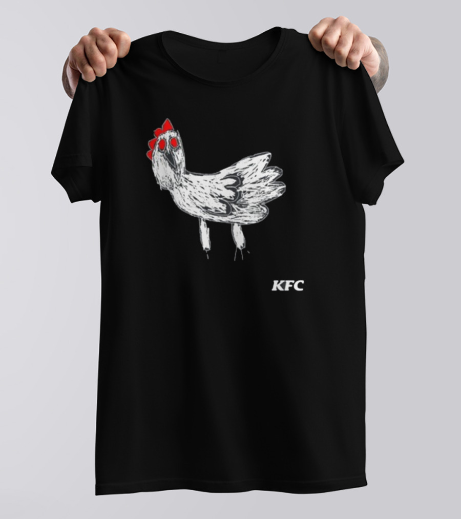 KFC Chicken Sketch With Red Accents T-Shirt