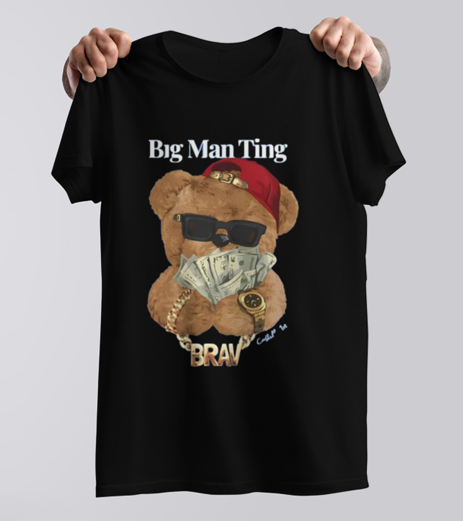 Big Man Ting Castillo Bear With BRAV Chain And Cash T-Shirt