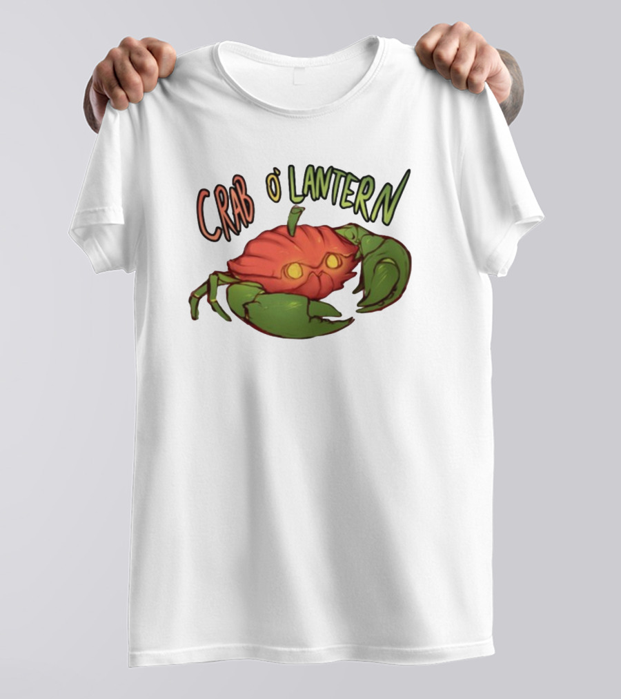 Crab O' Lantern Pumpkin Crab Creature With Glowing Eyes T-Shirt