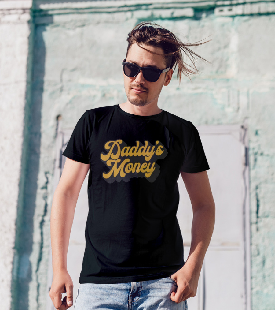 Daddy's Money Yellow Retro Font T-Shirt