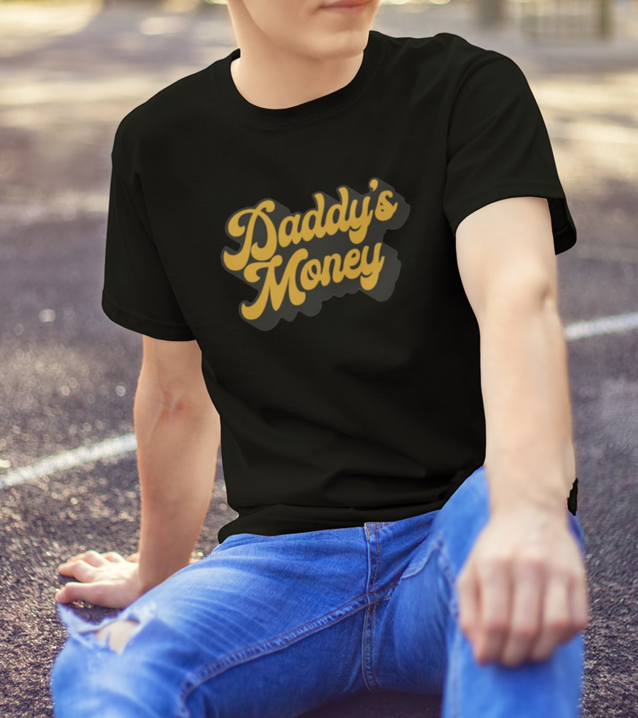 Daddy's Money Yellow Retro Font T-Shirt