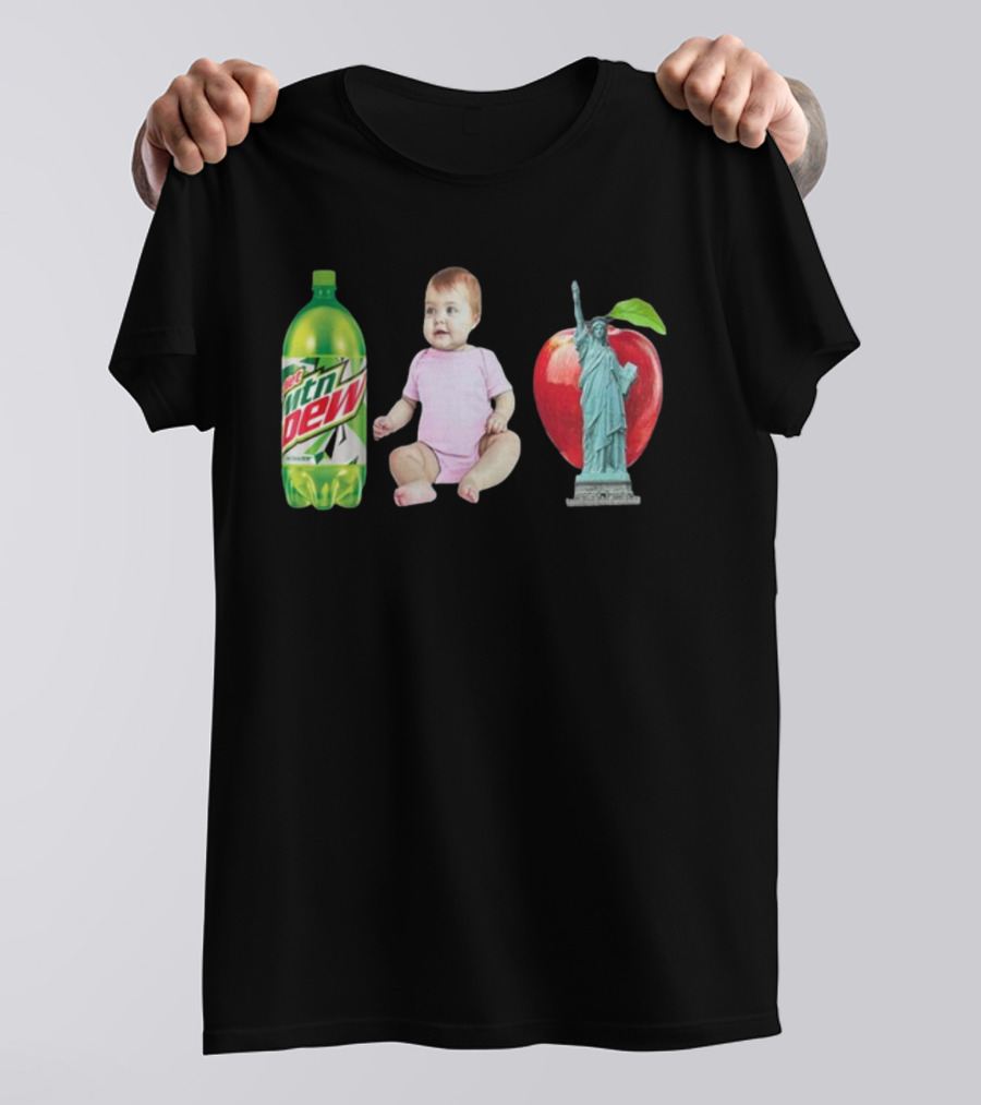 Diet Mountain Dew Baby Statue Of Liberty Apple New York City T-Shirt