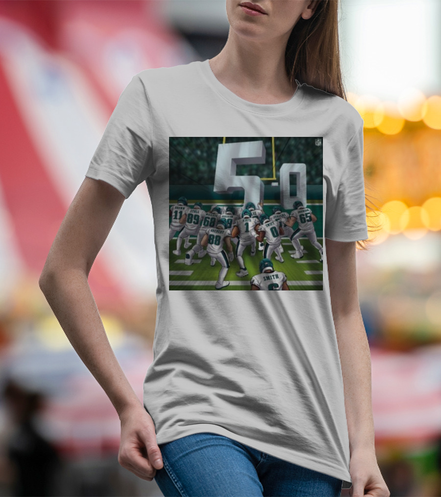Jalen Hurts Brotherly Shove 5-0 Eagles Victory T-Shirt