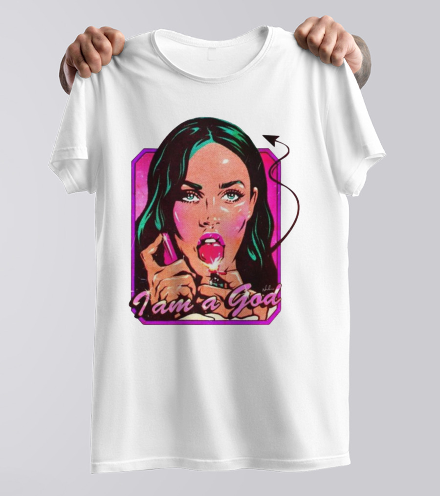 Megan Fox I Am A God Comic Style Pop T-Shirt