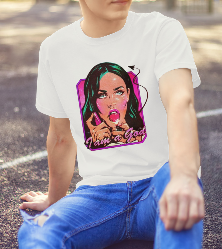 Megan Fox I Am A God Comic Style Pop T-Shirt