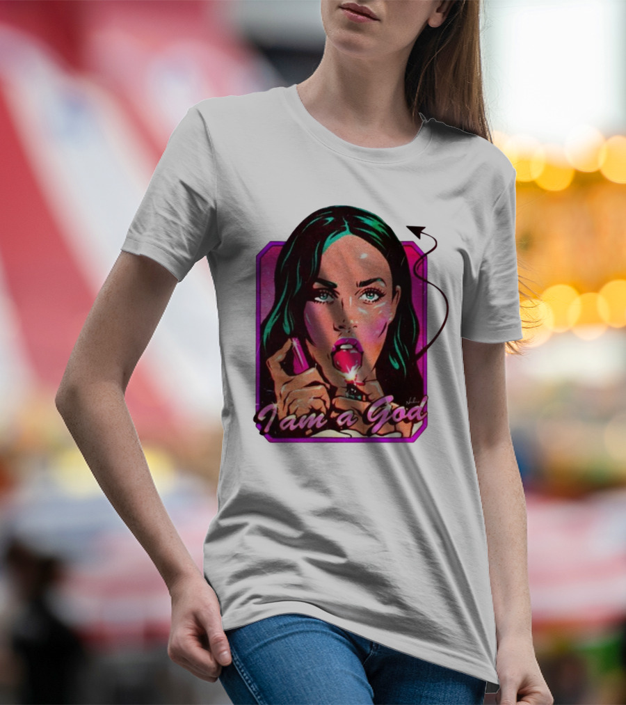 Megan Fox I Am A God Comic Style Pop T-Shirt