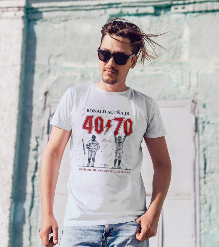 Ronald Acuña Jr 40 70 40 Home Runs 70 Stolen Bases T-Shirt
