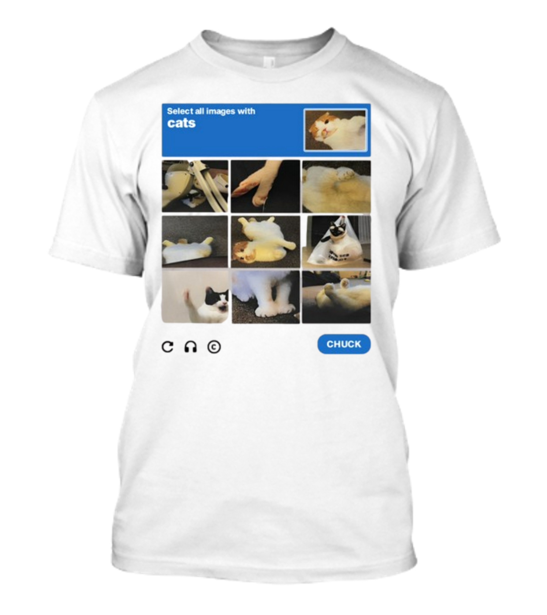 Select All Images With Cats By Soleilbyul I Am Not Robot T-Shirt