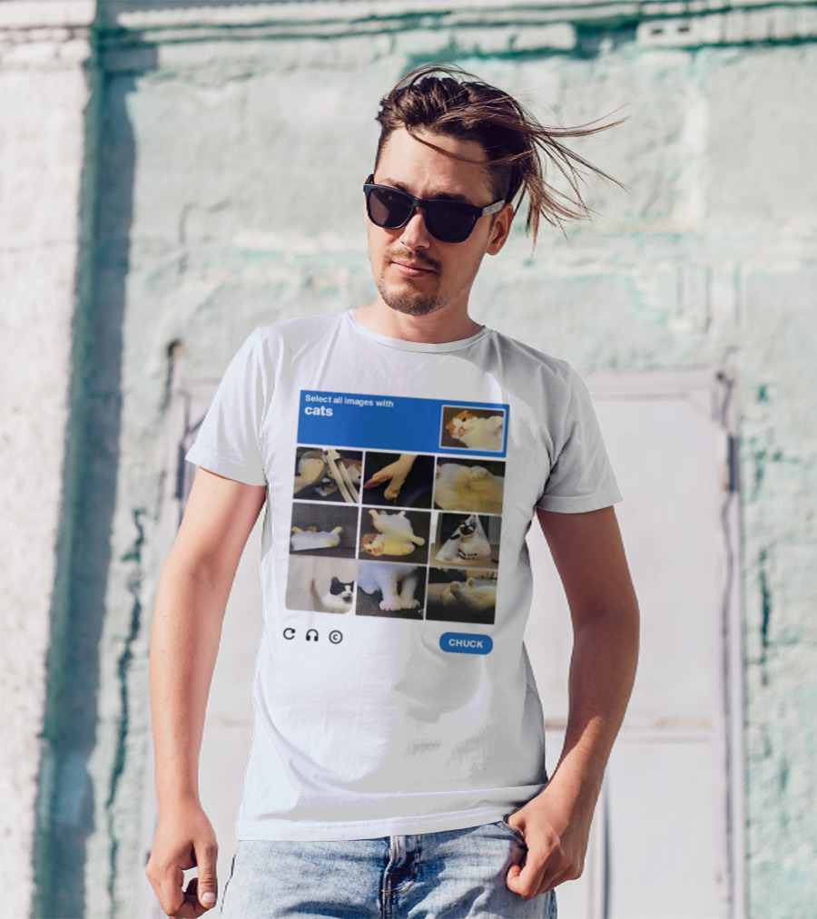 Select All Images With Cats By Soleilbyul I Am Not Robot T-Shirt
