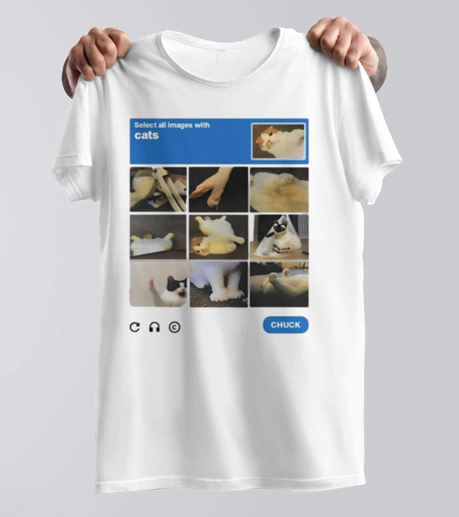 Select All Images With Cats By Soleilbyul I Am Not Robot T-Shirt