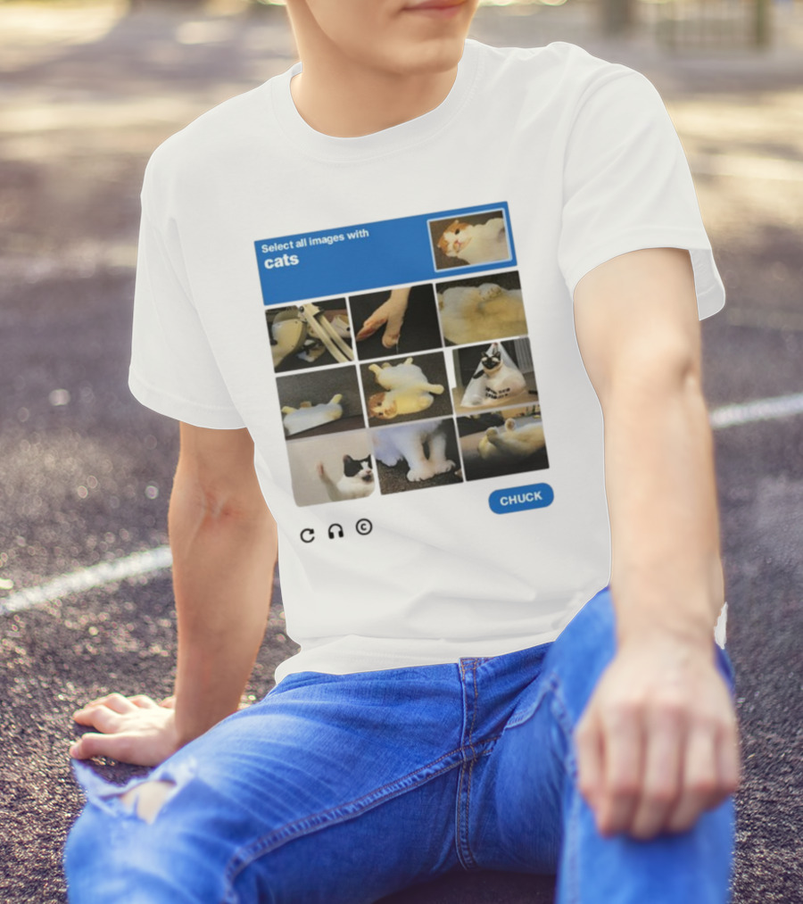 Select All Images With Cats By Soleilbyul I Am Not Robot T-Shirt