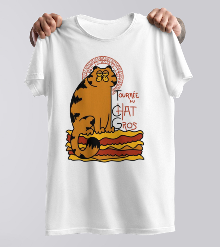 Tournée Du Chat Gros Garfield Art Nouveau T-Shirt