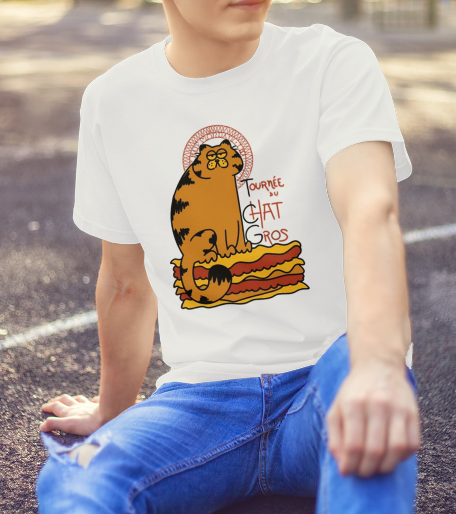 Tournée Du Chat Gros Garfield Art Nouveau T-Shirt