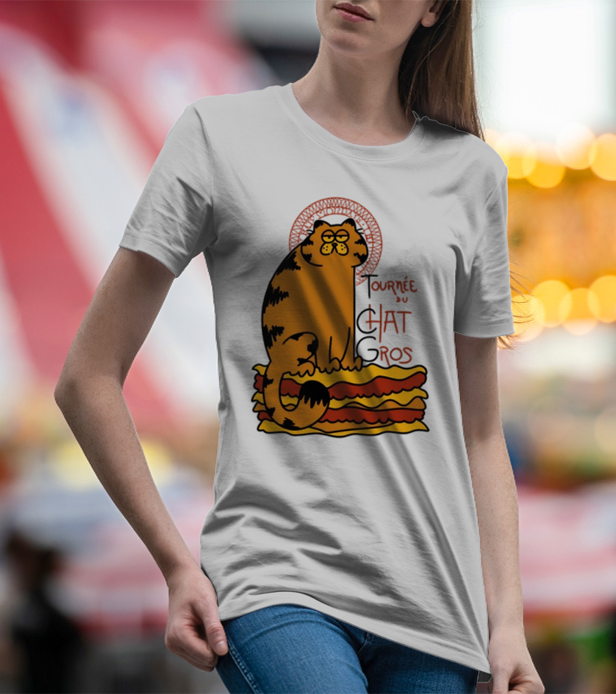 Tournée Du Chat Gros Garfield Art Nouveau T-Shirt