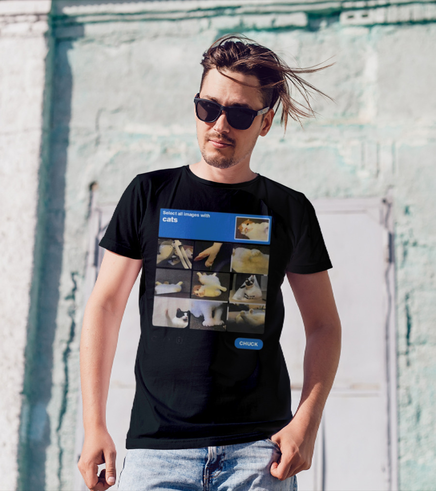 Soleilbyul I Am Not Robot Select All Images With Cats Chuck T-Shirt