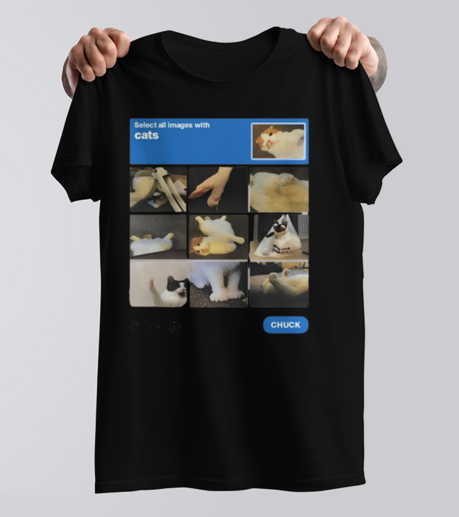 Soleilbyul I Am Not Robot Select All Images With Cats Chuck T-Shirt