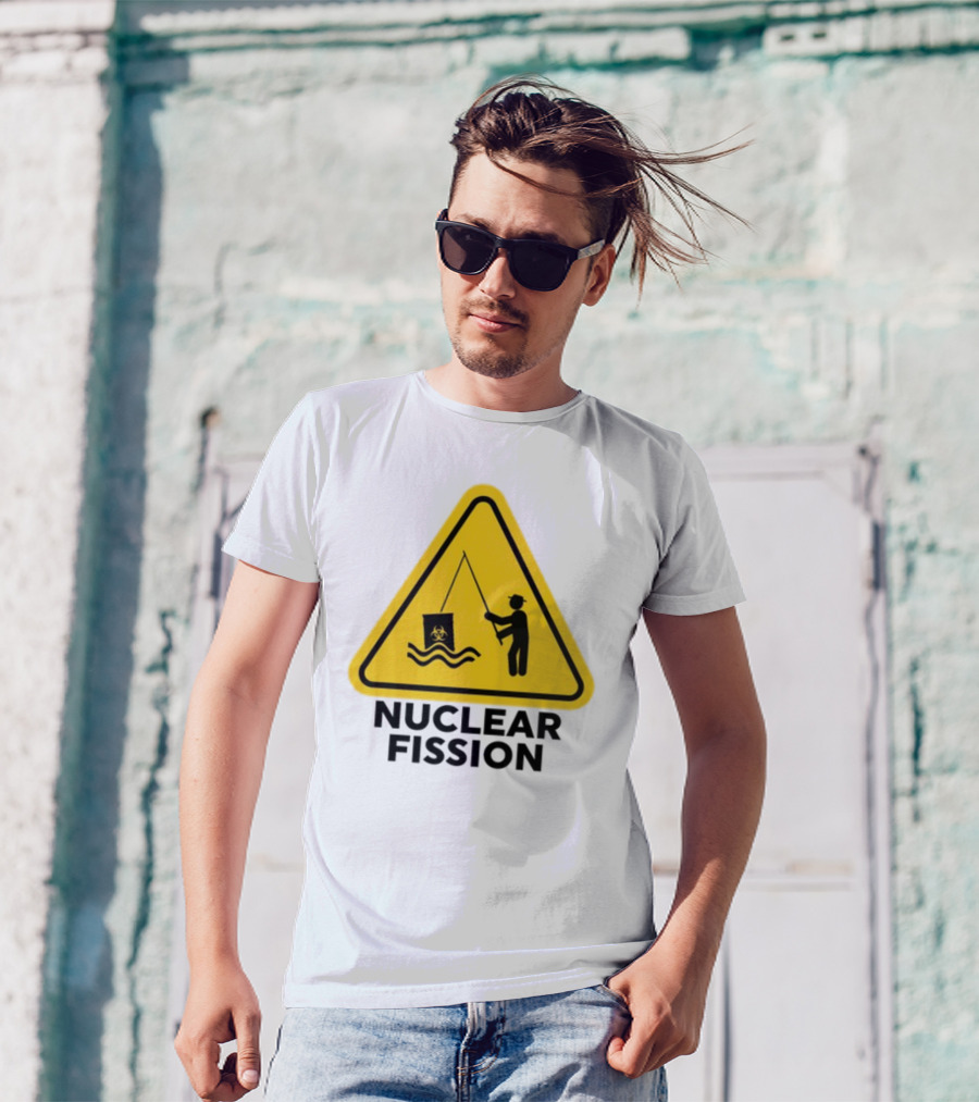 Gotfunny Nuclear Fission Hazard Sign Fishing T-Shirt