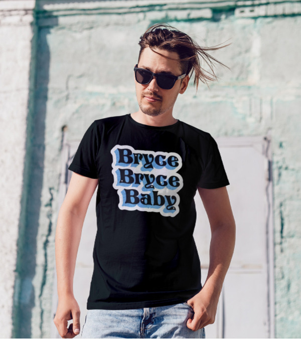 Bryce Bryce Baby Retro Funky Stars Typographic T-Shirt