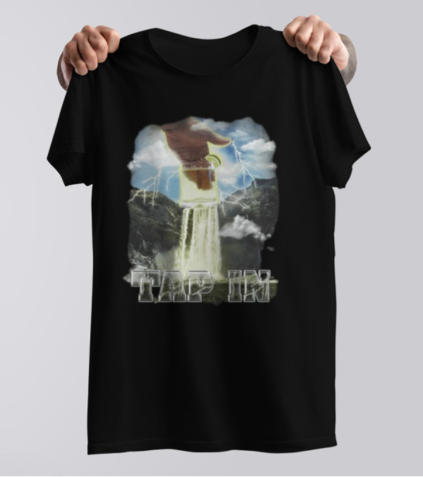 Heatdaddy Tap In Waterfall Mug Lightning Sky T-Shirt