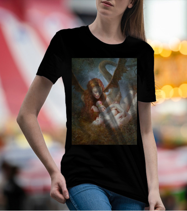 Lilith And Eve 1963 Apple Serpent Wings Mythical Encounter By Yuri Klapouh T-Shirt