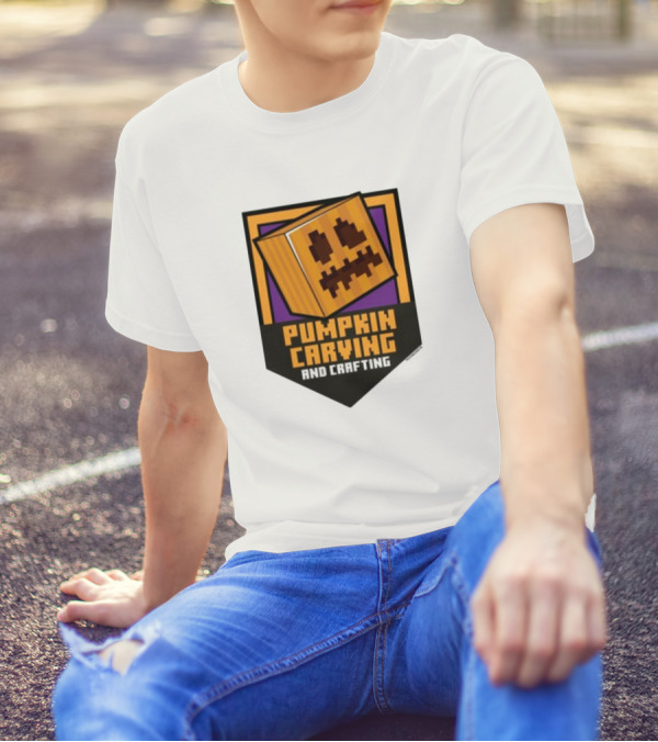 Pumpkin Carving And Crafting Pixel T-Shirt