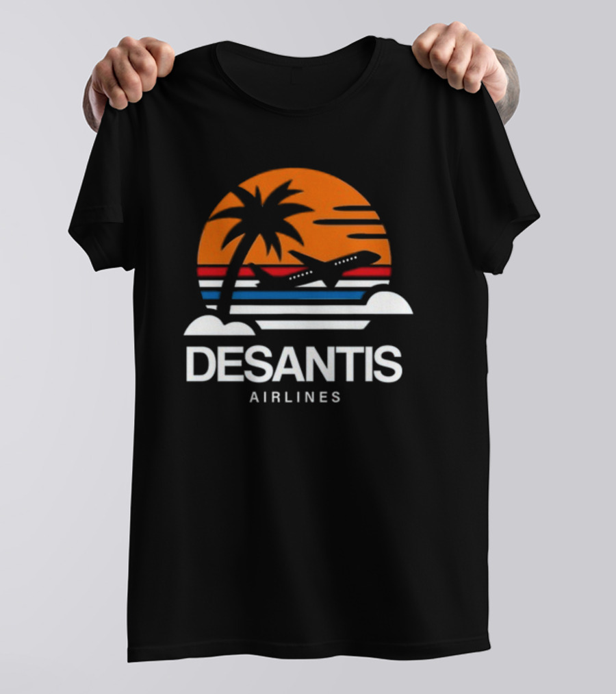 Prison Mitch DeSantis Airlines Midnightmitch Sunset Palm Plane T-Shirt