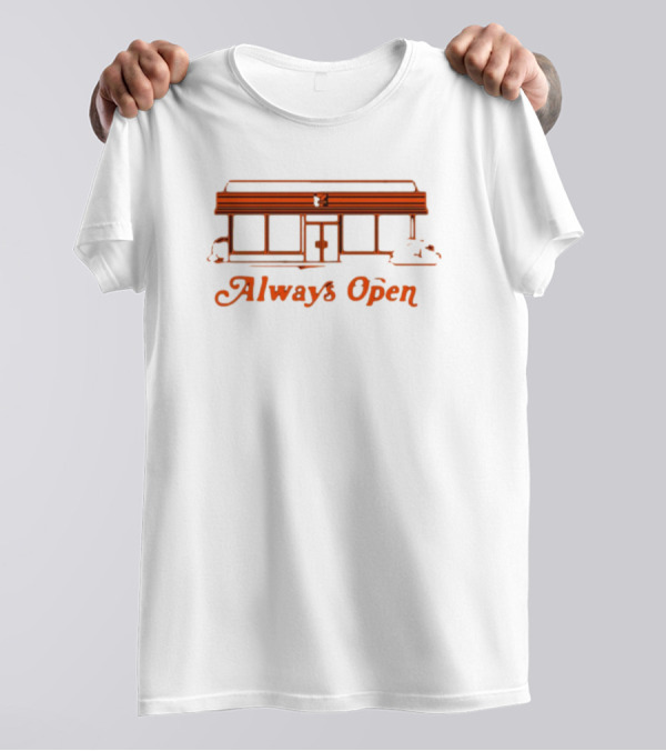 Always Open Retro Diner Neon Outline T-Shirt
