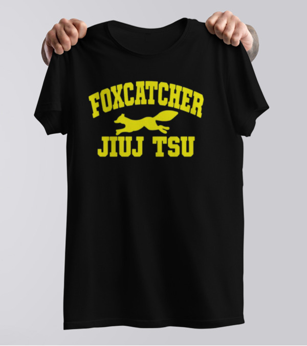Bteamjj Foxcatcher Jiujitsu Yellow Text With Fox T-Shirt