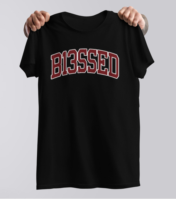 B13ssed Arch Style Bold Lettering T-Shirt