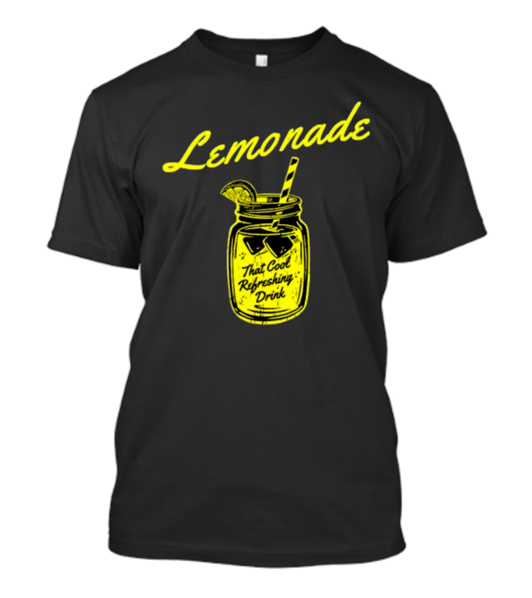 Lemonade That Cool Refreshing Drink Mason Jar With Lemon Wedge And Straw T-Shirt