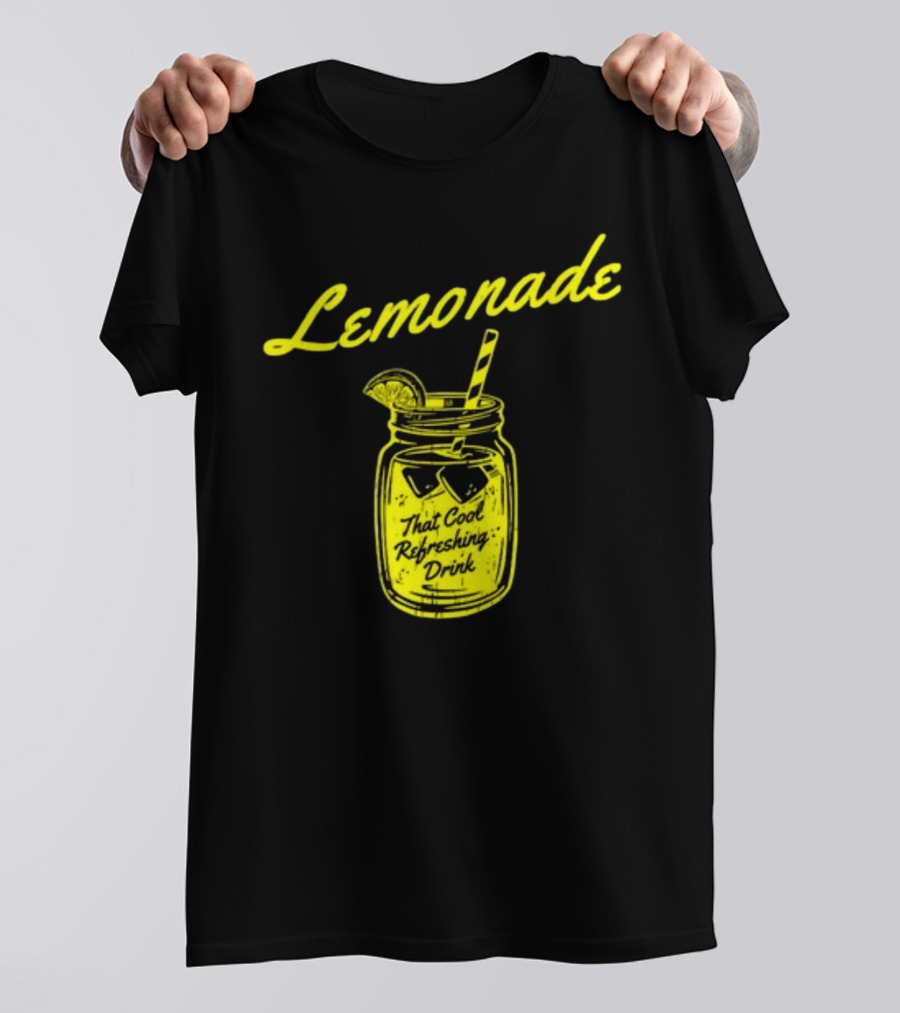 Lemonade That Cool Refreshing Drink Mason Jar With Lemon Wedge And Straw T-Shirt