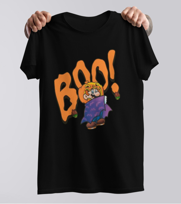 Nintendo NY Super Mario Boo Halloween Pumpkin Ghost Mario T-Shirt