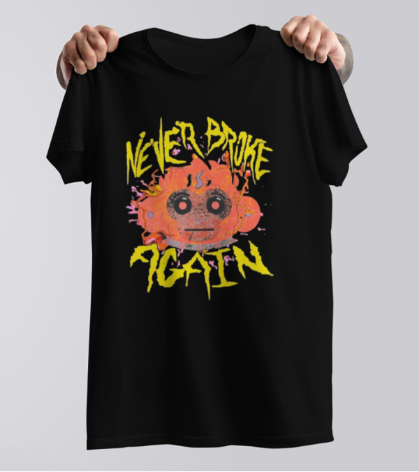 Never Broke Again Static Monkey Face With Graffiti T-Shirt