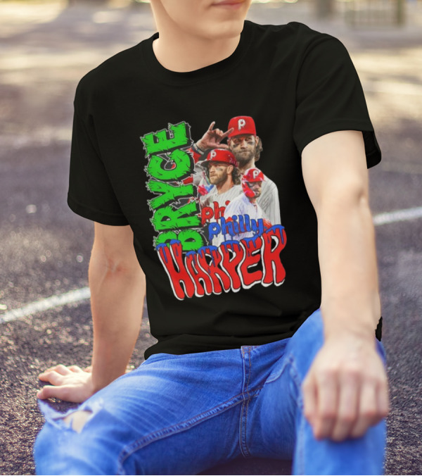 Bryce Harper Philly's Chosen One Phillies Player Red Cap T-Shirt
