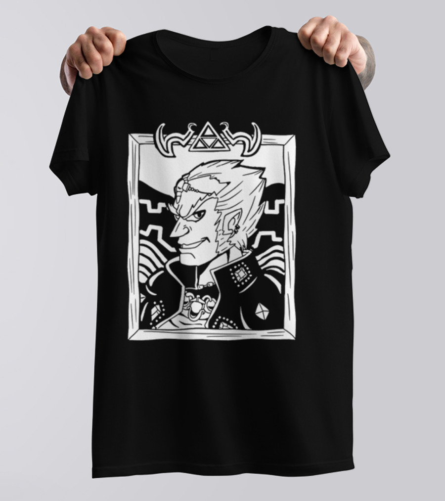 The Yetee Zelda Ganondorf Portrait Triforce Border T-Shirt