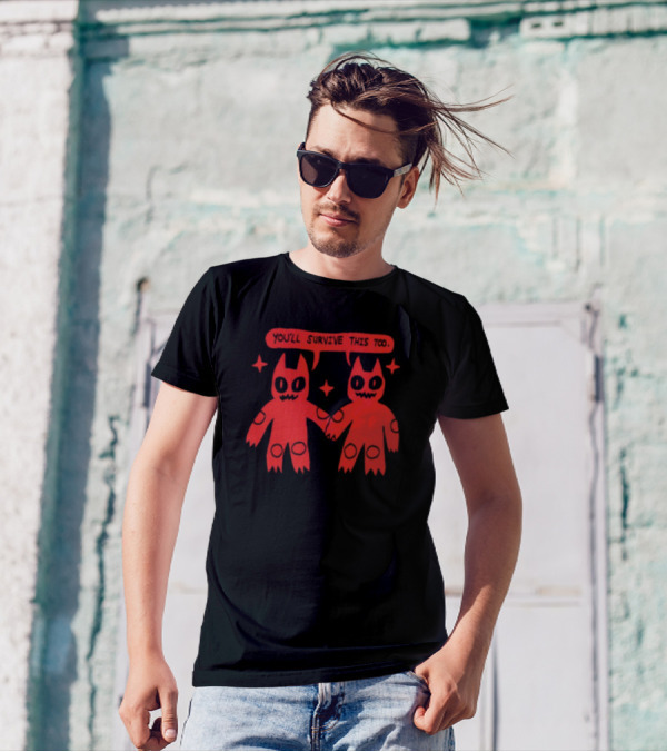 You'll Survive This Too Red Monsters Holding Hands T-Shirt