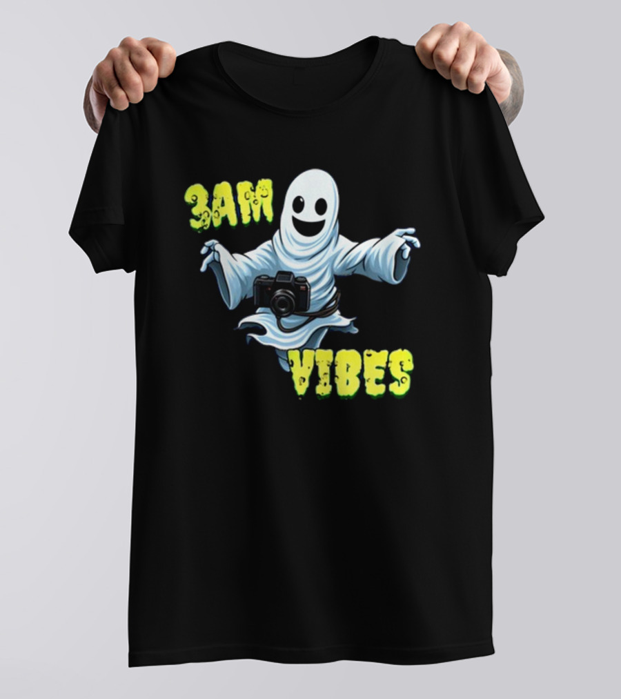 3AM Vibes Ghost With Camera T-Shirt