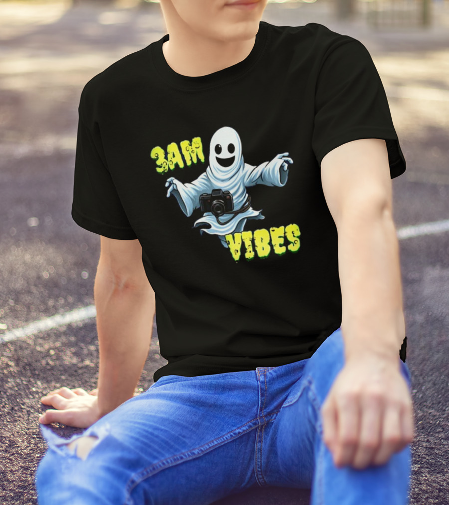 3AM Vibes Ghost With Camera T-Shirt