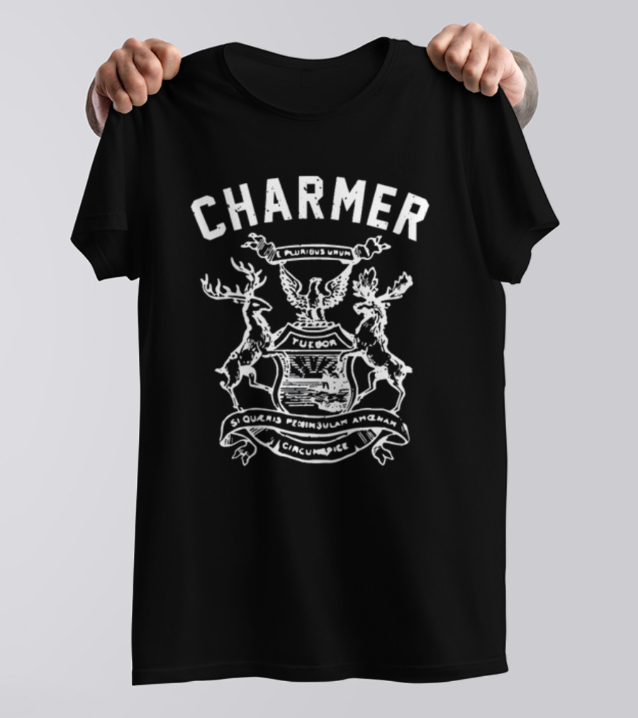 Charmer E Pluribus Unum Tuebor Michigan Coat Of Arms T-Shirt