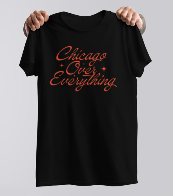 Chicago Over Everything Retro Script T-Shirt