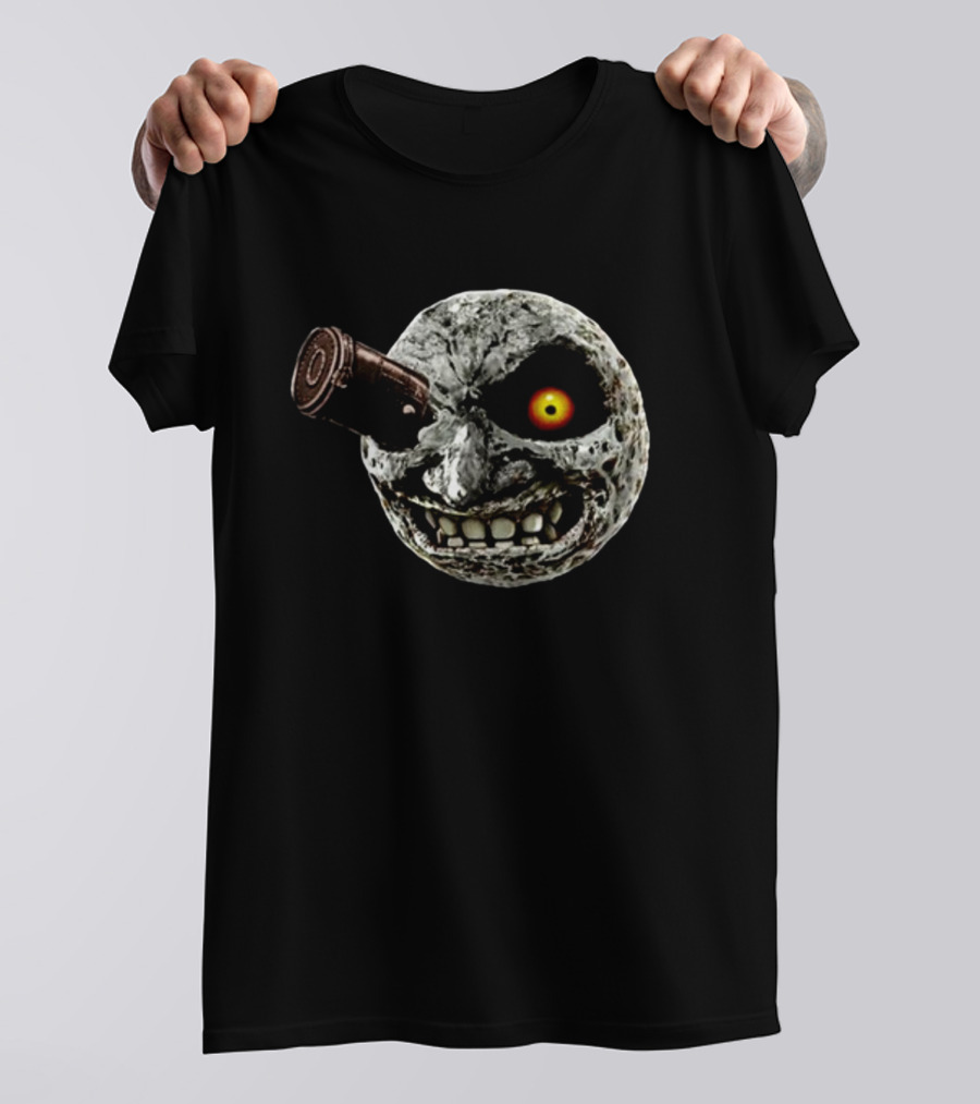 Hardshoppes Majora Moon Creepy Face With Telescope T-Shirt