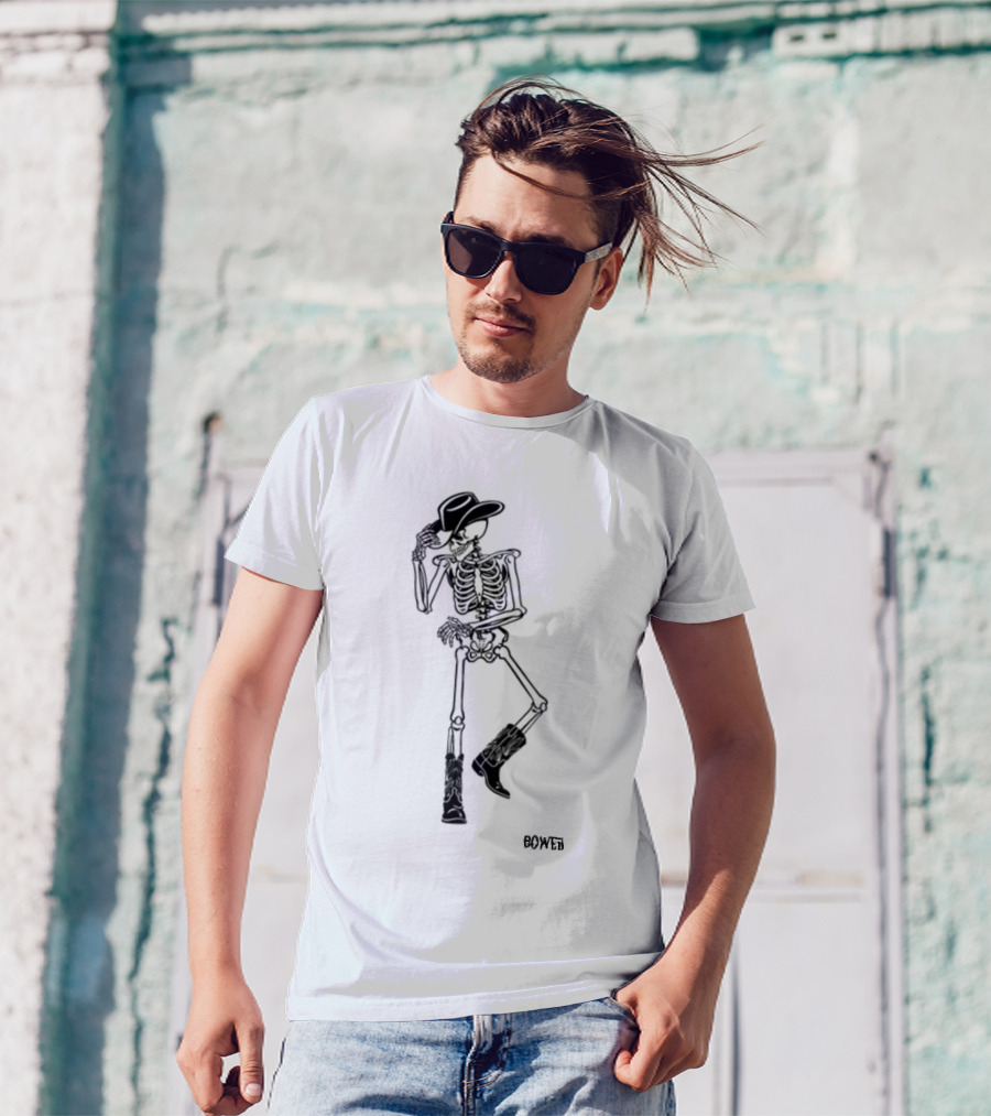 Heaven In Your Eyes Bower Skeleton Cowboy Hat And Boots T-Shirt