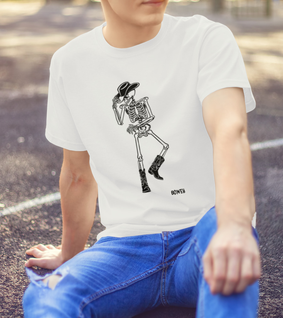 Heaven In Your Eyes Bower Skeleton Cowboy Hat And Boots T-Shirt