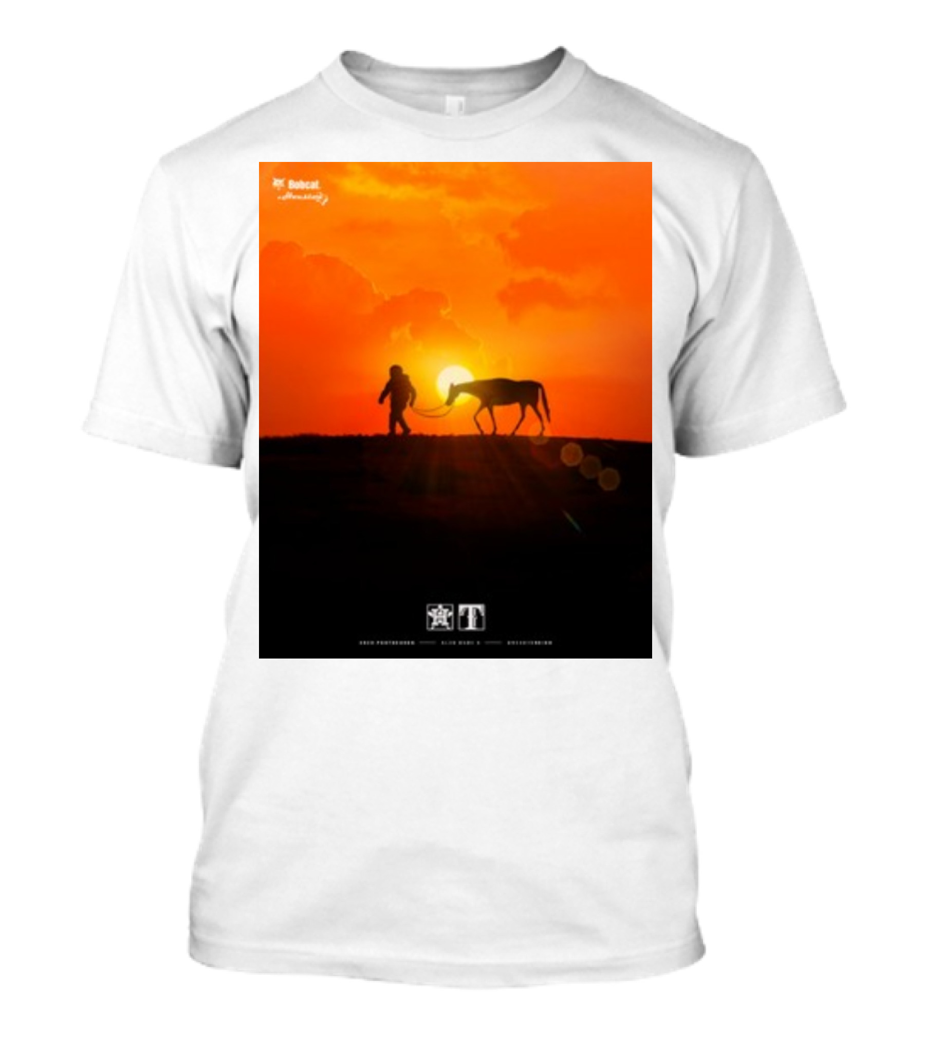 Houston Space City Cowboy With Horse At Sunrise T-Shirt