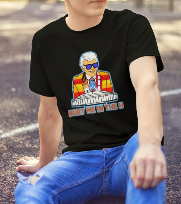 Muddy Marvin Bury Me In The H Iconic Colorful Figure With Houston Landmark T-Shirt