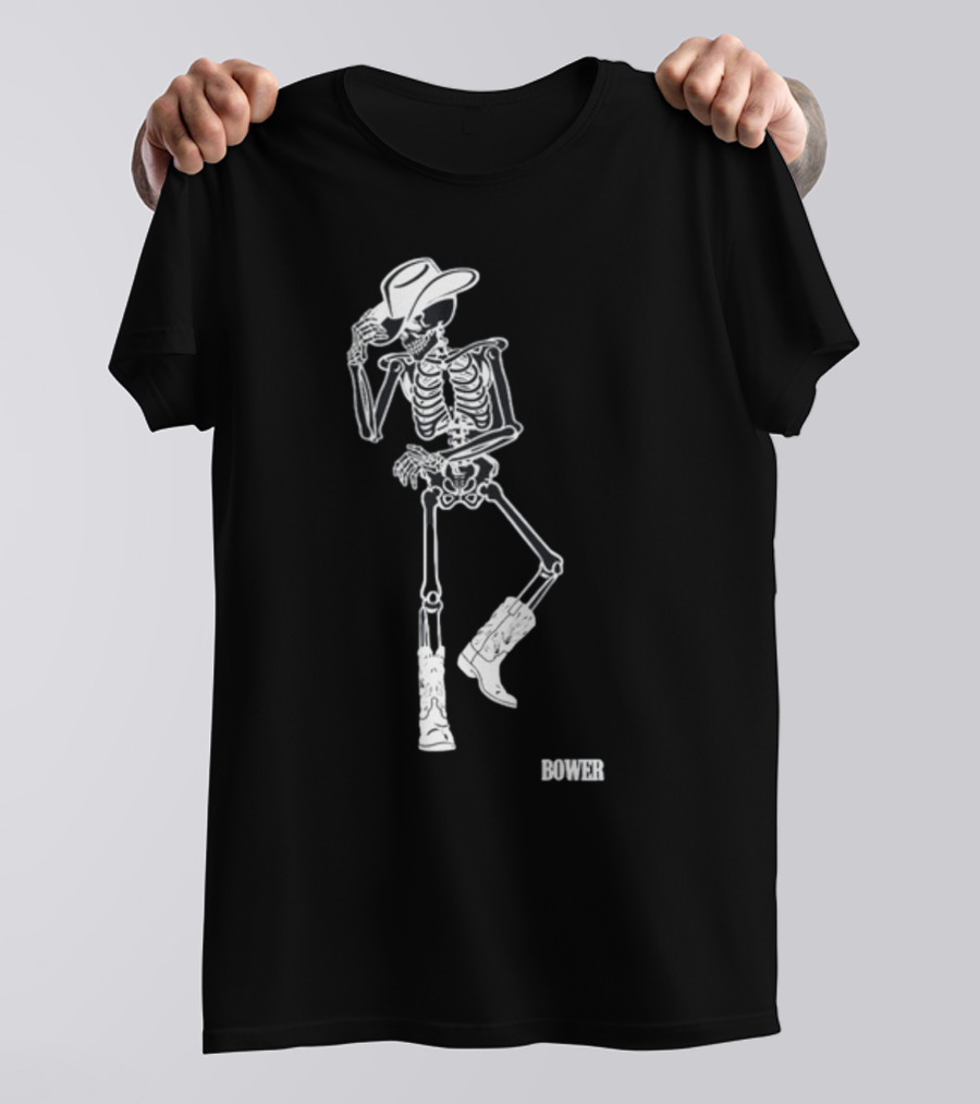 Bower Skeleton Cowboy With Boots And Hat T-Shirt