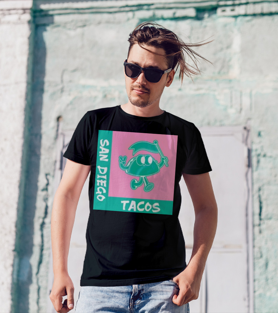 SAN DIEGO TACOS CARTOON FLAG T-Shirt