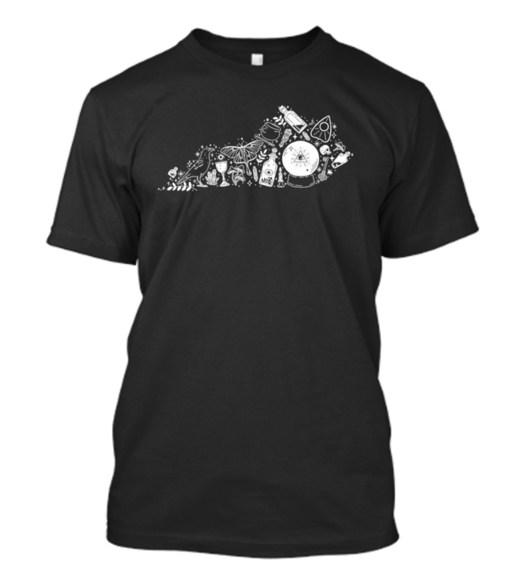Kyforky Witchy Ky Paranormal Elements In Kentucky Outline T-Shirt